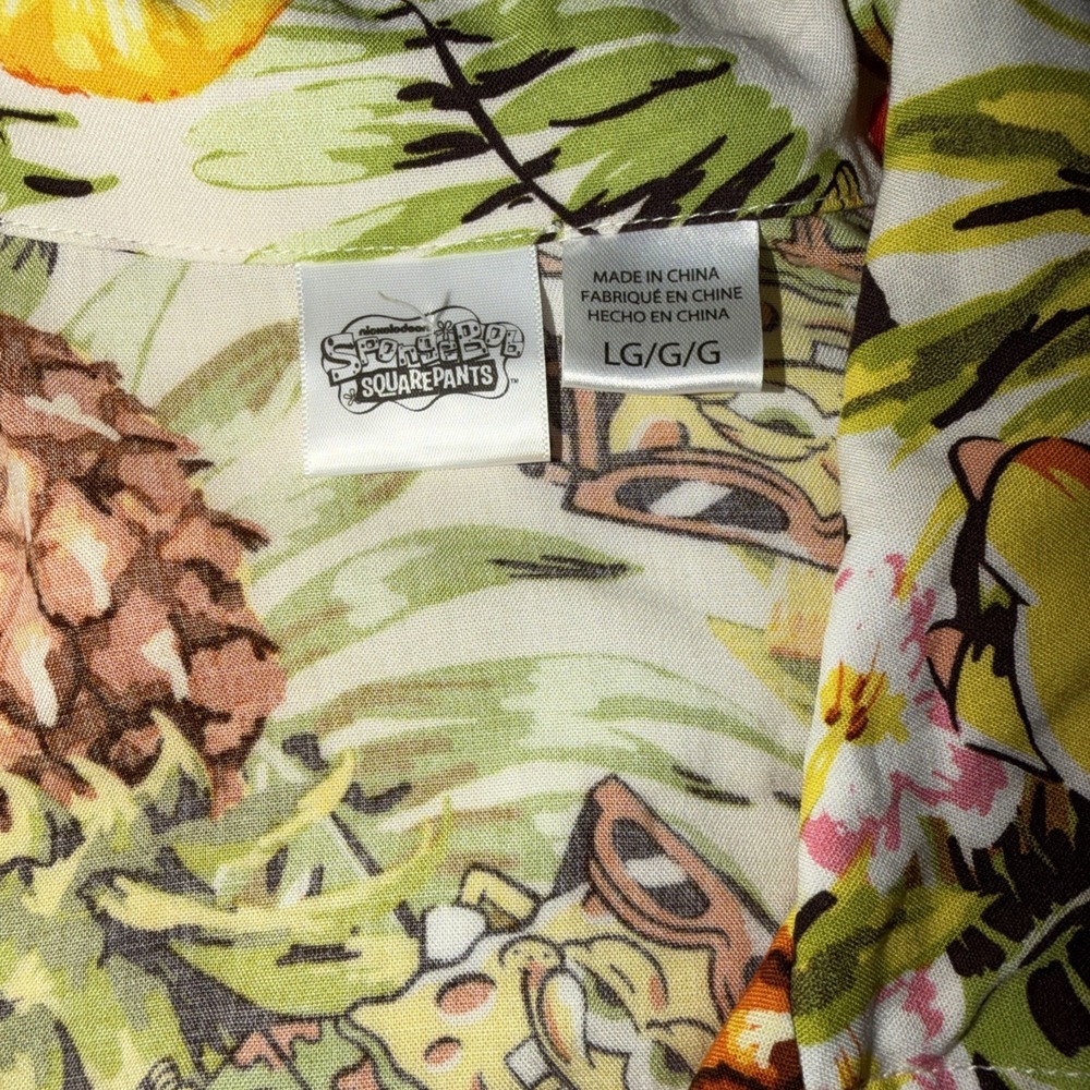SpongeBob SquarePants Hawaiian Shirt Pineapple Patrick Sandy Nickelodeon Large - Picture 7 of 8